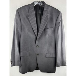 Lauren Ralph Lauren Gray Pinstripe 42R Wool Cashmere Suit Jacket Single Breasted